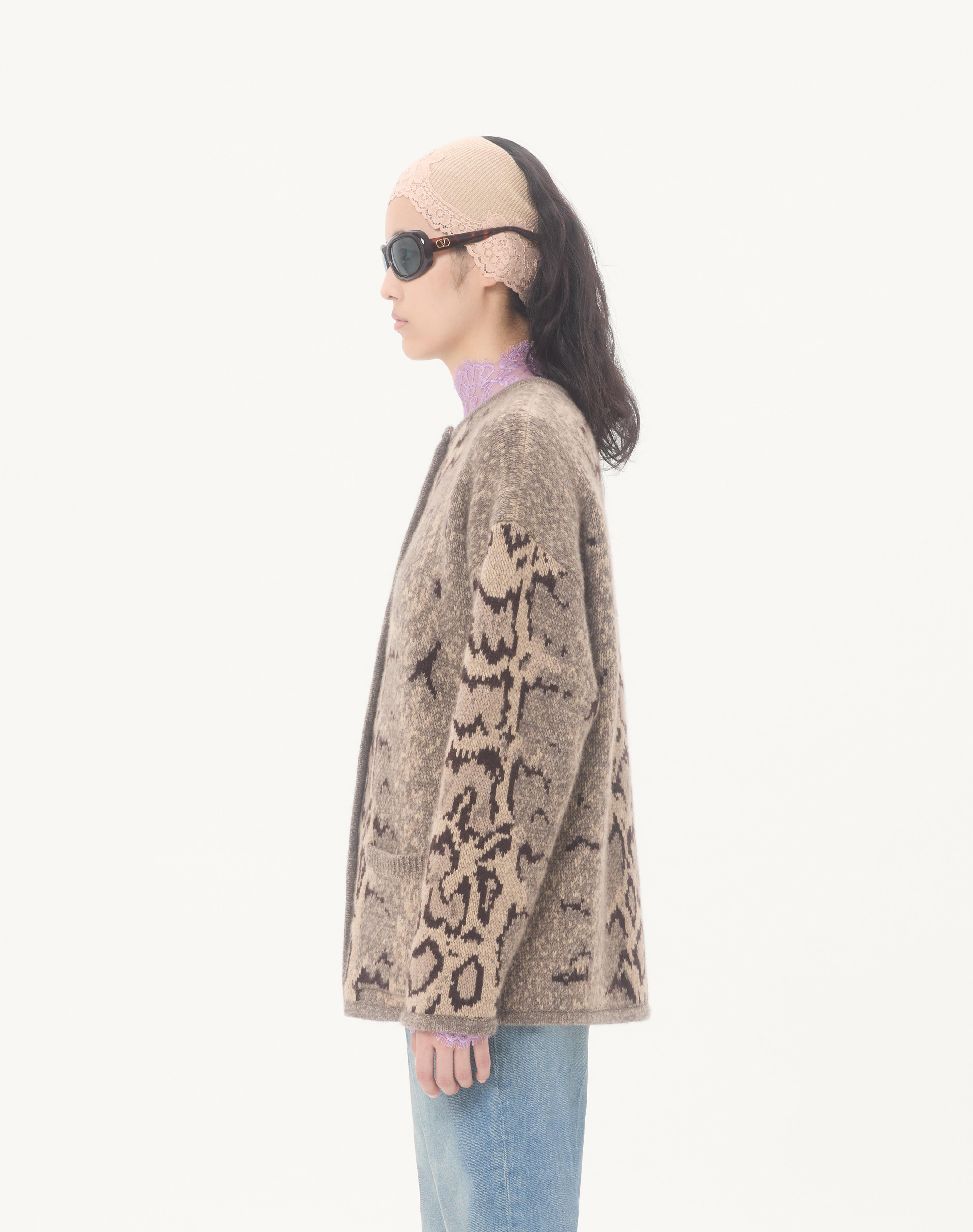 CASHMERE ANIMAL PRINT CARDIGAN - 5