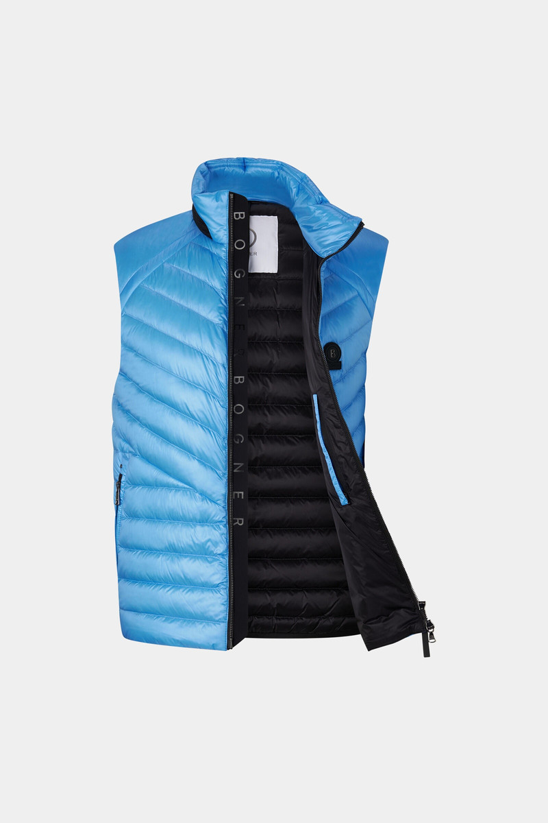 Lasse lightweight down vest in Ice blue 6