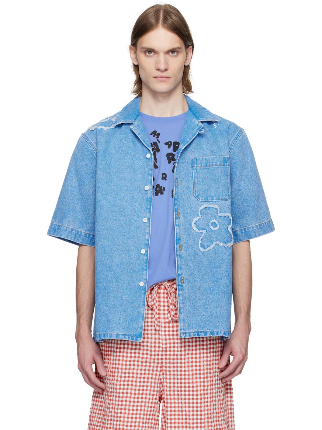 Blue Bowling Denim Shirt - 1