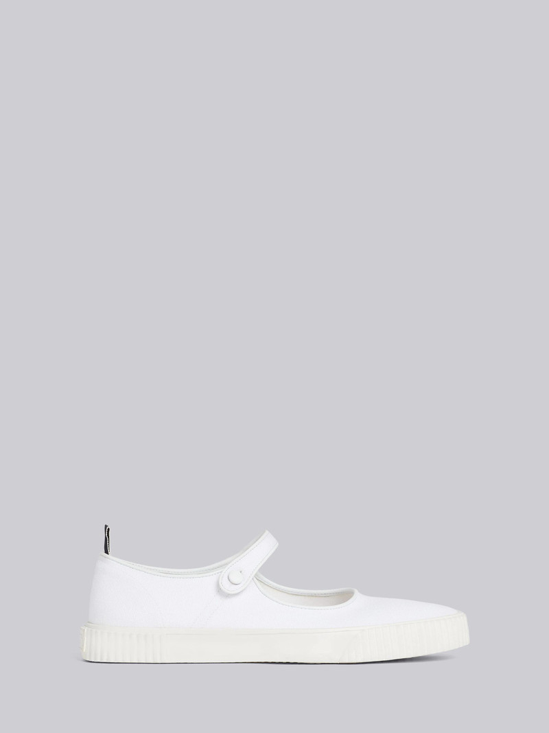 White Canvas Vulcanized Rubber Sole Thom John Tennis Shoe 1