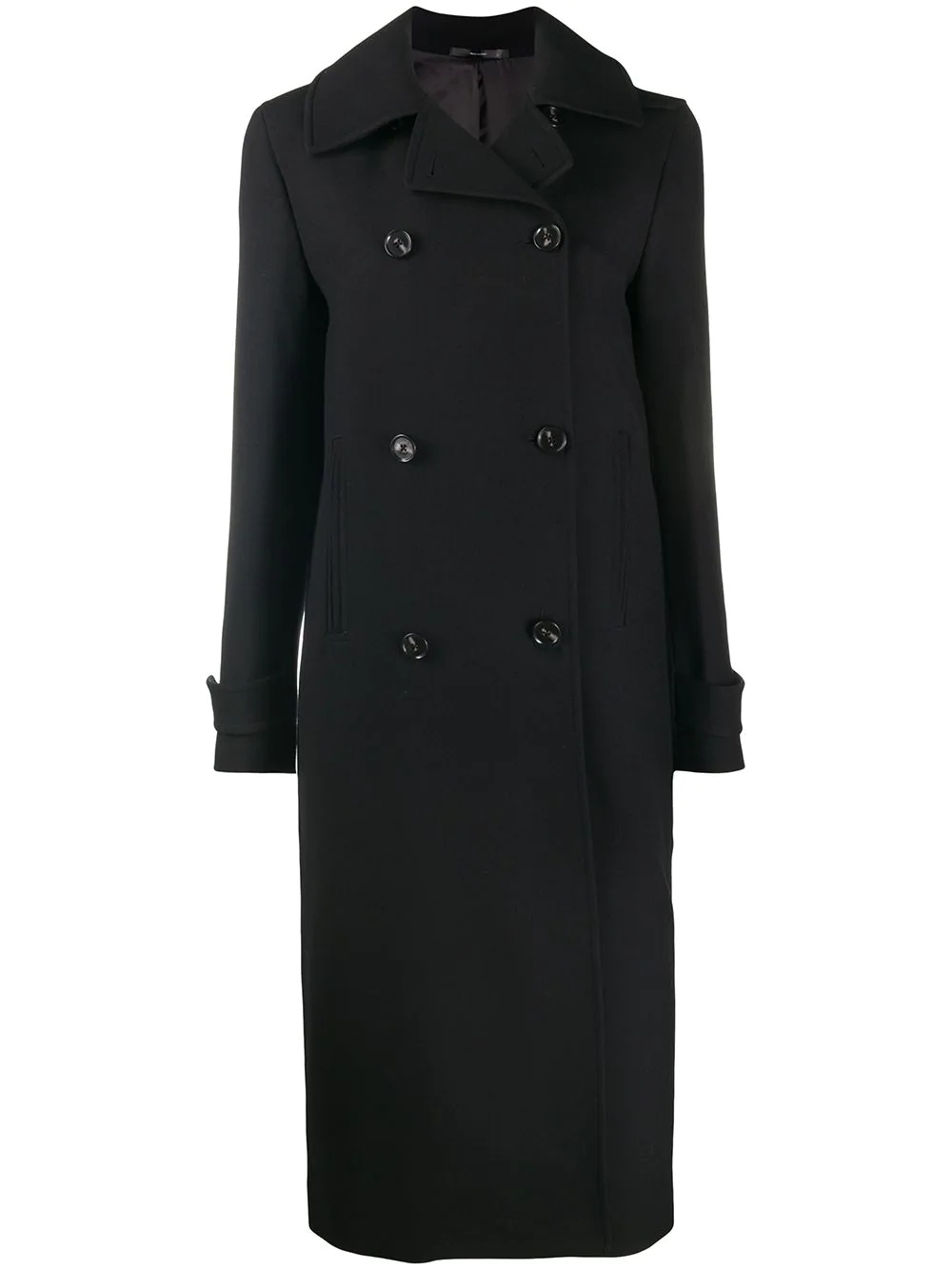 double-breasted midi coat - 1