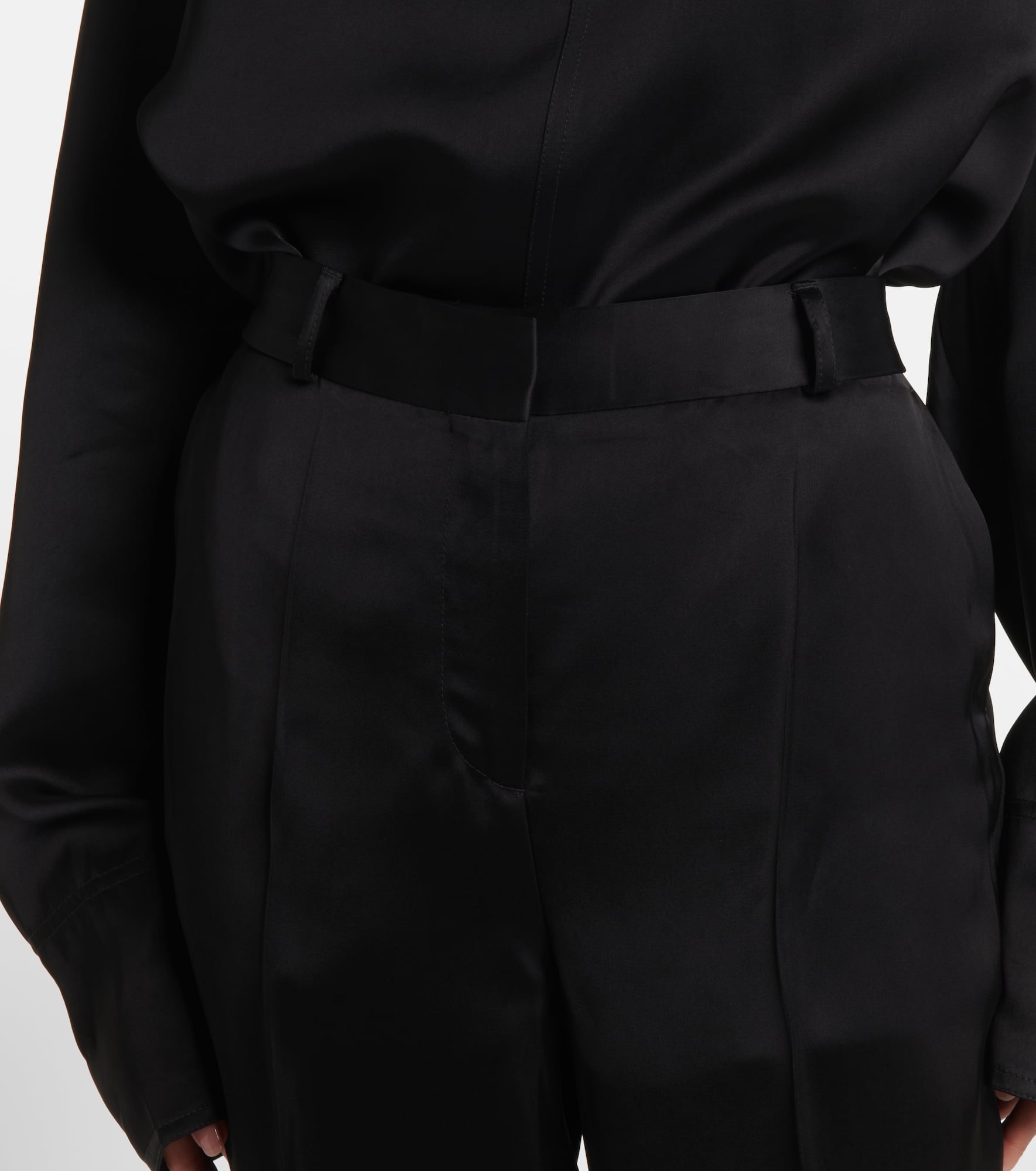High-rise satin straight pants - 4