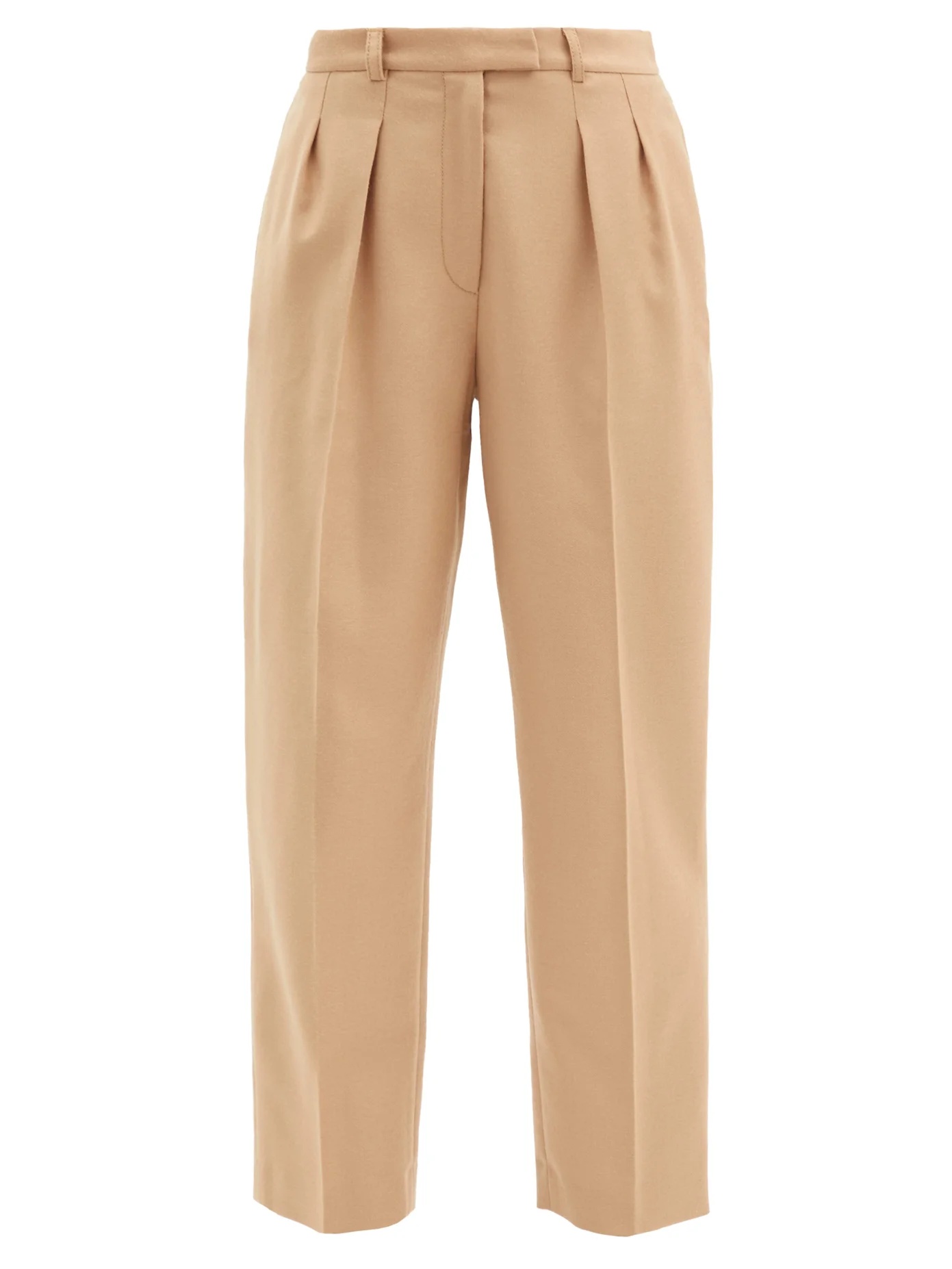 Cheryl high-rise wool-flannel straight trousers - 1