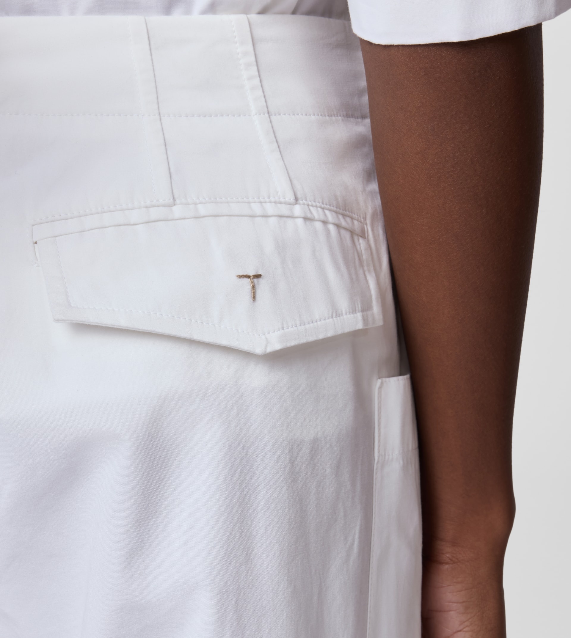 PANTS IN POPLIN WITH DRAWSTRING - WHITE - 5