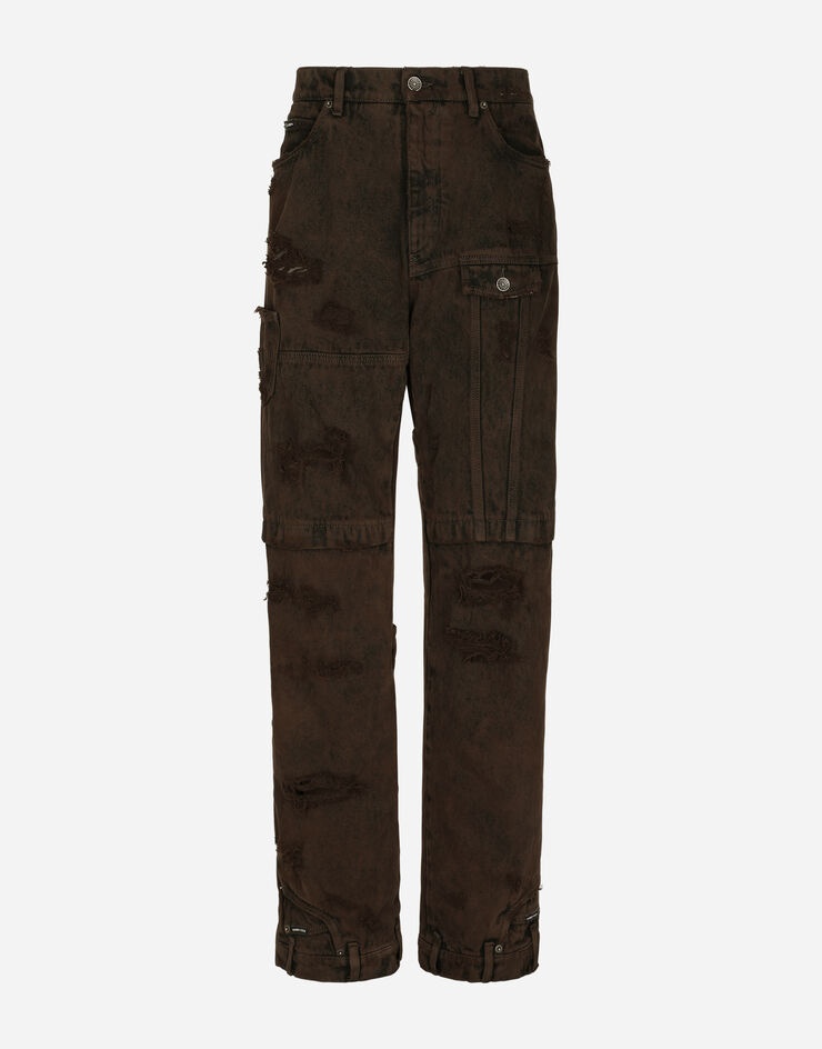 Overdyed patchwork denim jeans - 1