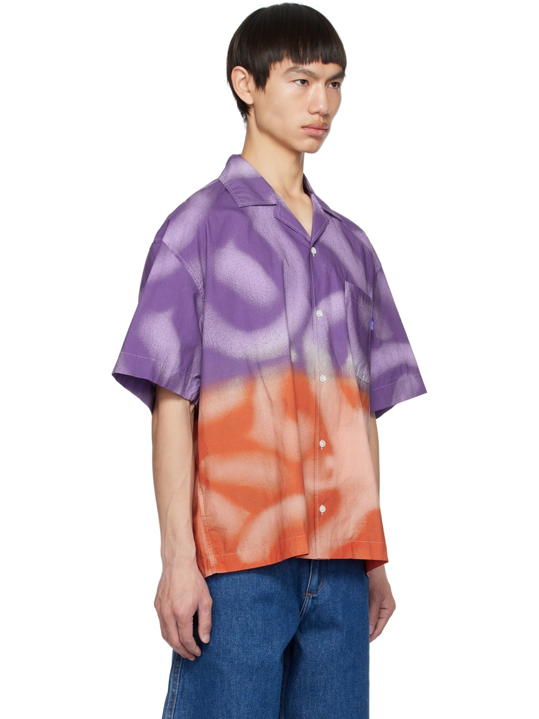 Purple & Orange Dip-Dyed Shirt - 2