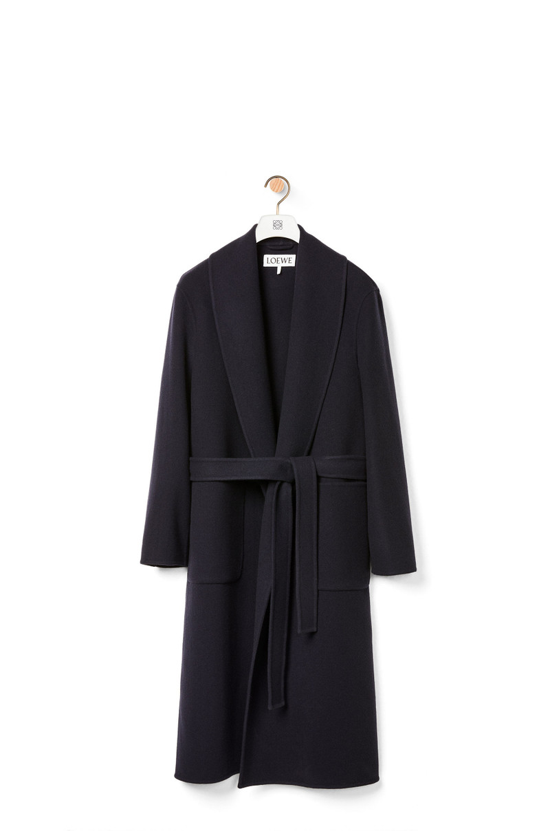 Belted coat in wool and cashmere 1