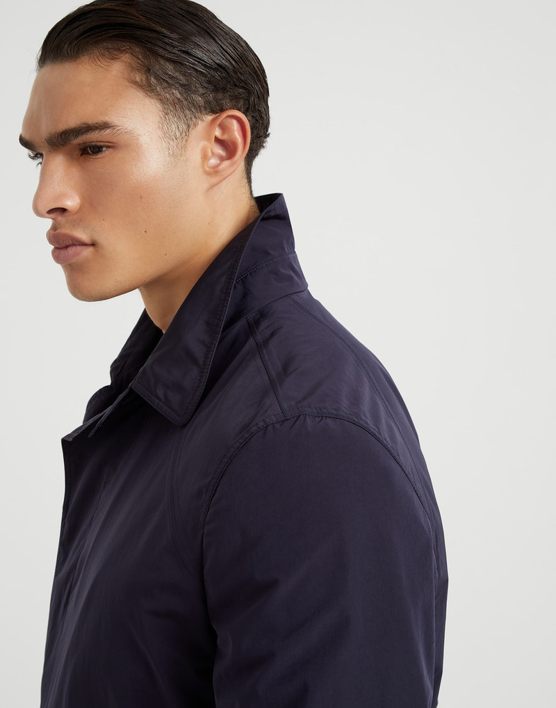 Water-resistant microfiber unlined trench with heat-bonded seams 3