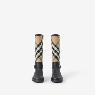 Burberry Strap Detail House Check and Rubber Rain Boots outlook