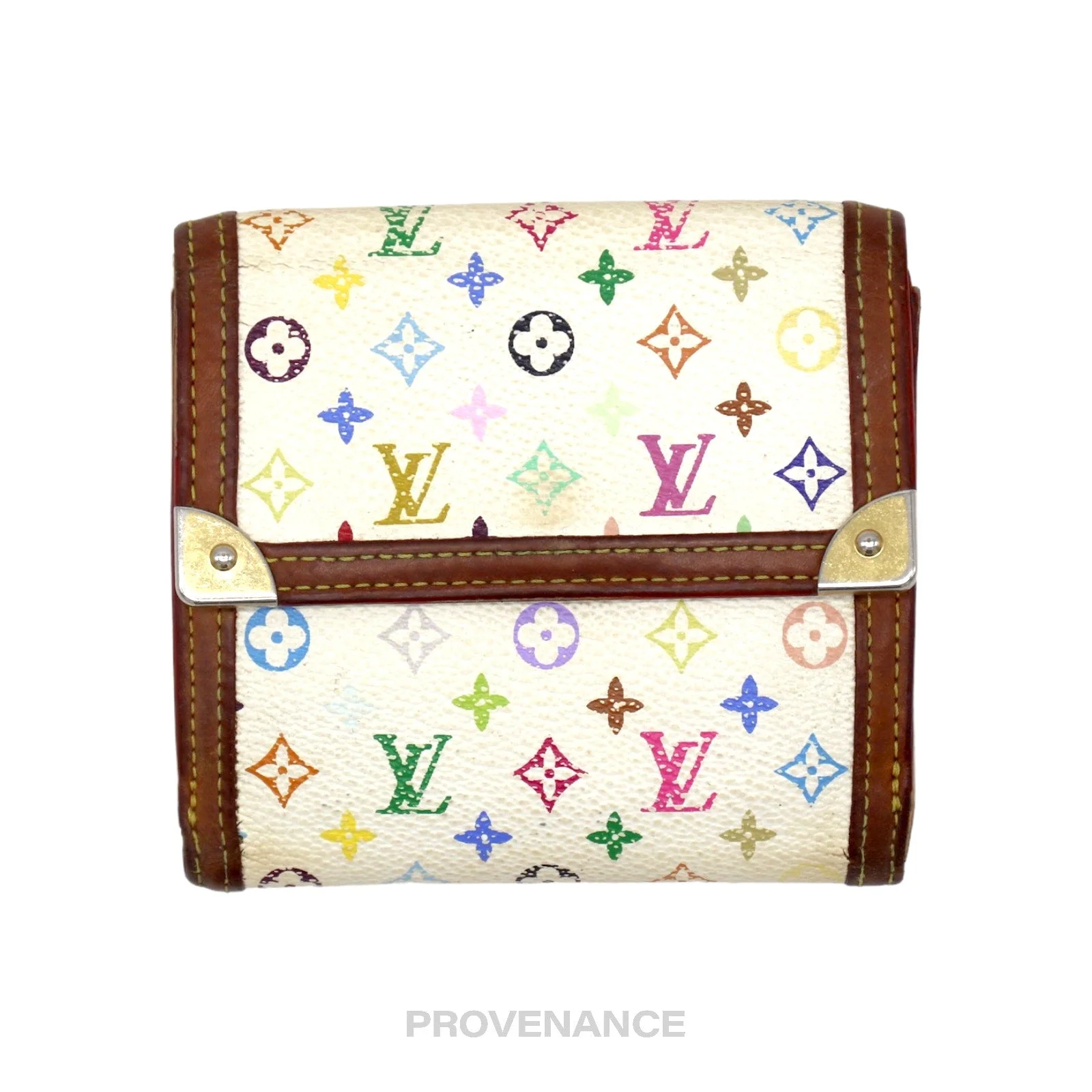 Louis Vuitton Elise Trifold Wallet - Monogram Multicolore White - 1