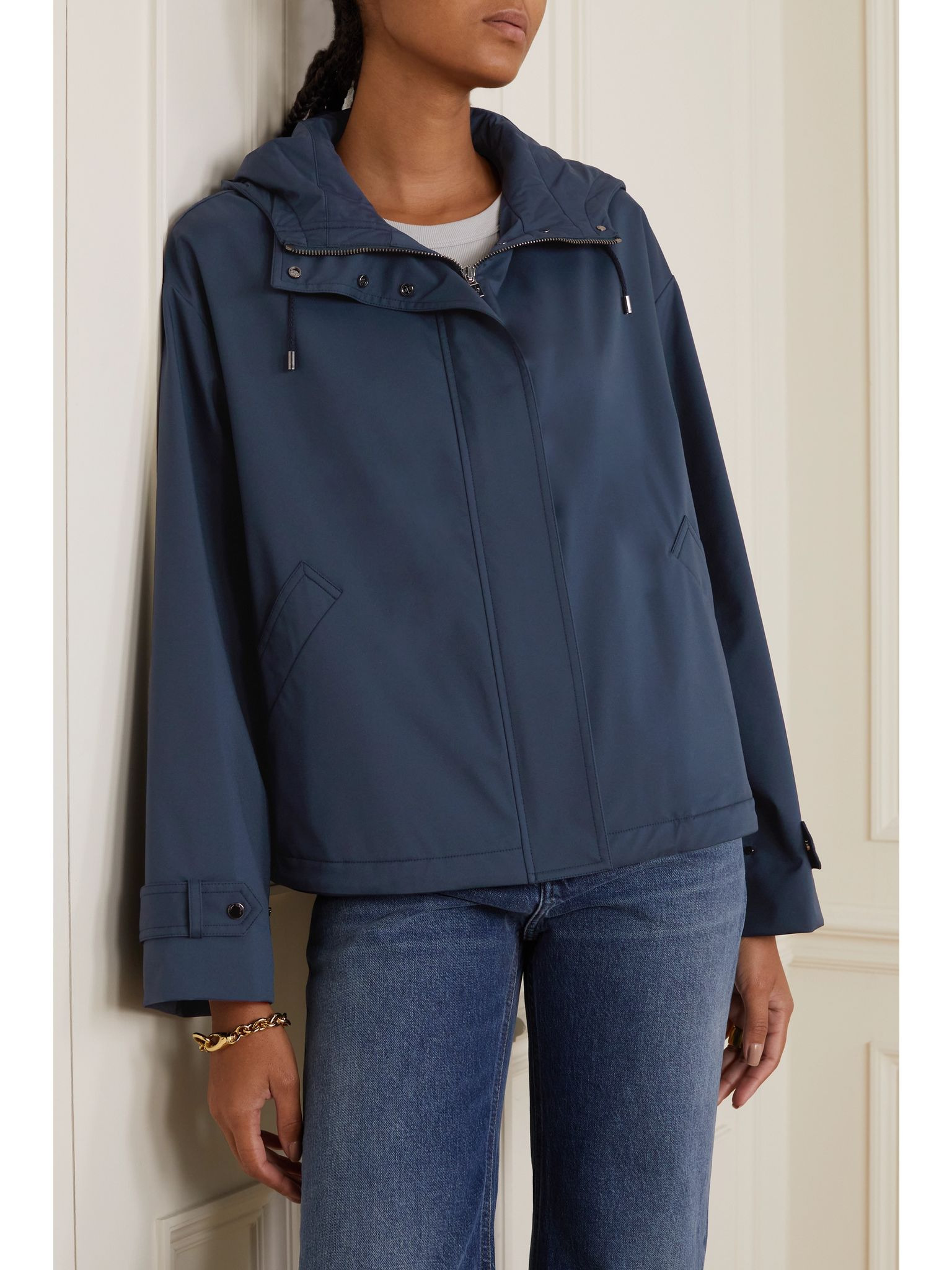 Shell hooded jacket Navy - 3