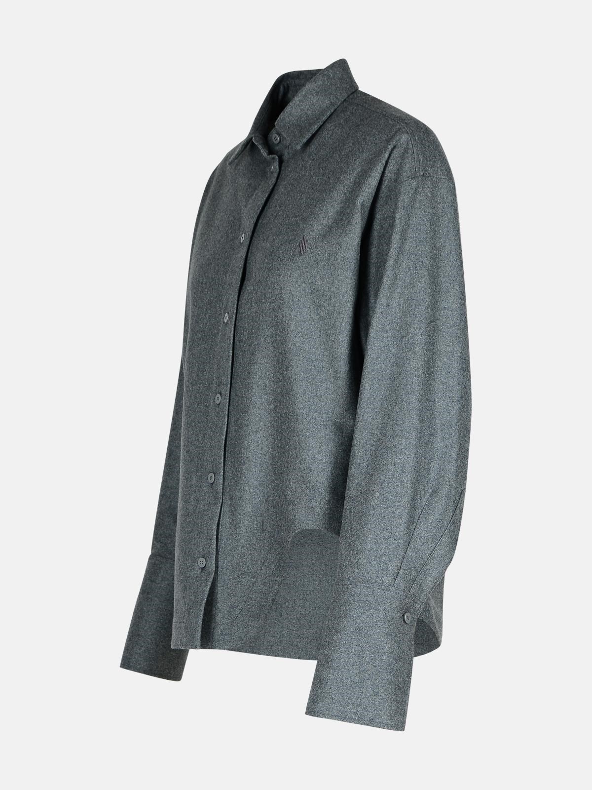 Tシャツ・カットソー THE ATTICO ELIZA SHIRT (248WCH14 W055 084 GREY MELANGE) THE ATTICO Eliza asymmetric wool-blend shirt | NET-A-PORTER