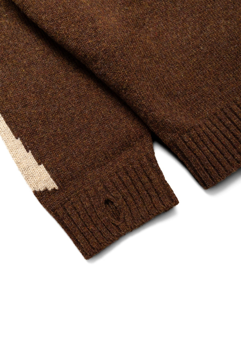 5G Wool BONE Crew Sweater - Brown 9