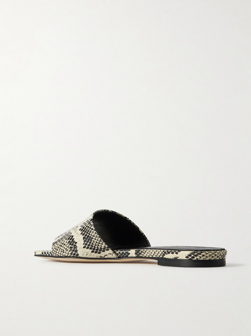 Anna Snake-effect Leather Slides 3