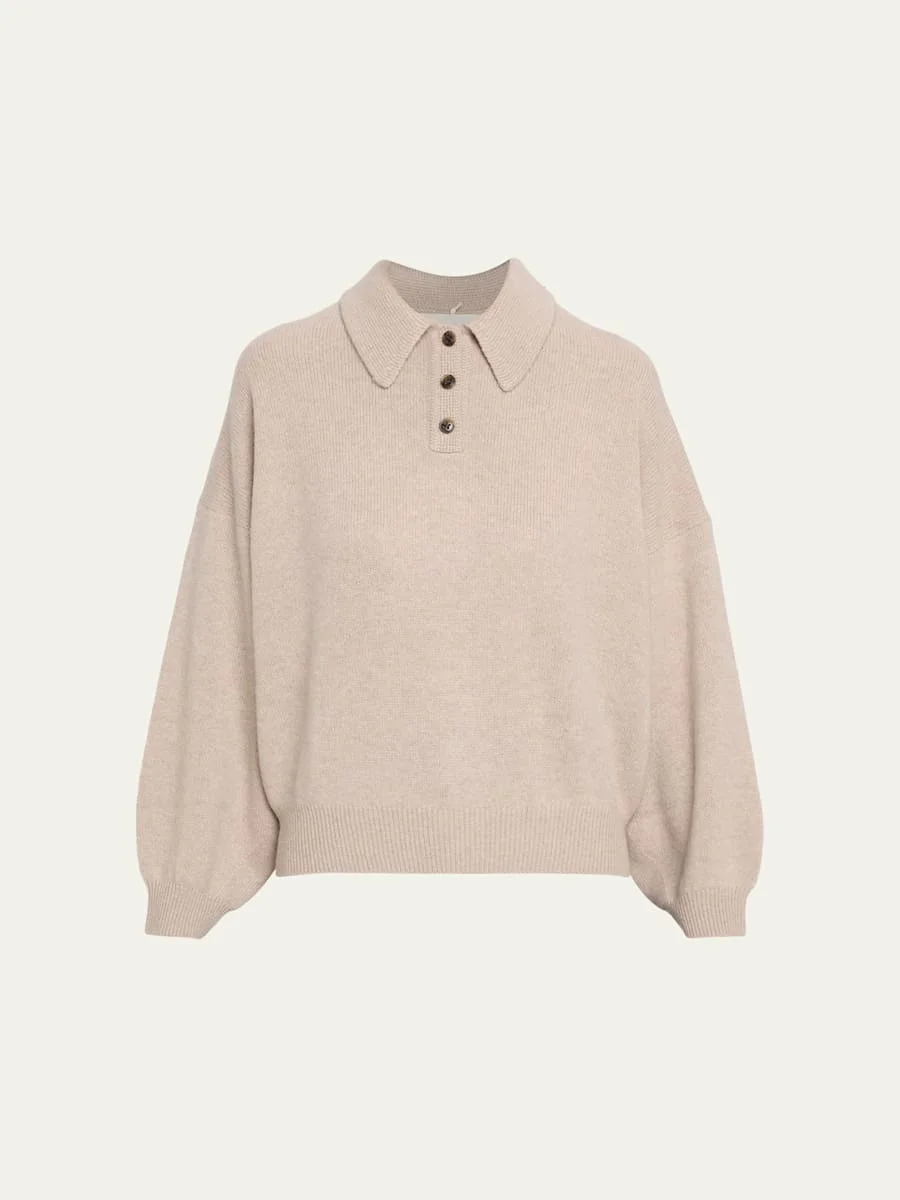 Etta Cashmere Polo Sweater - 1