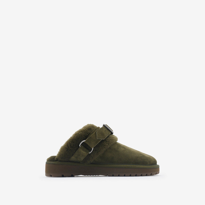 Suede and Shearling Chubby Mules 1