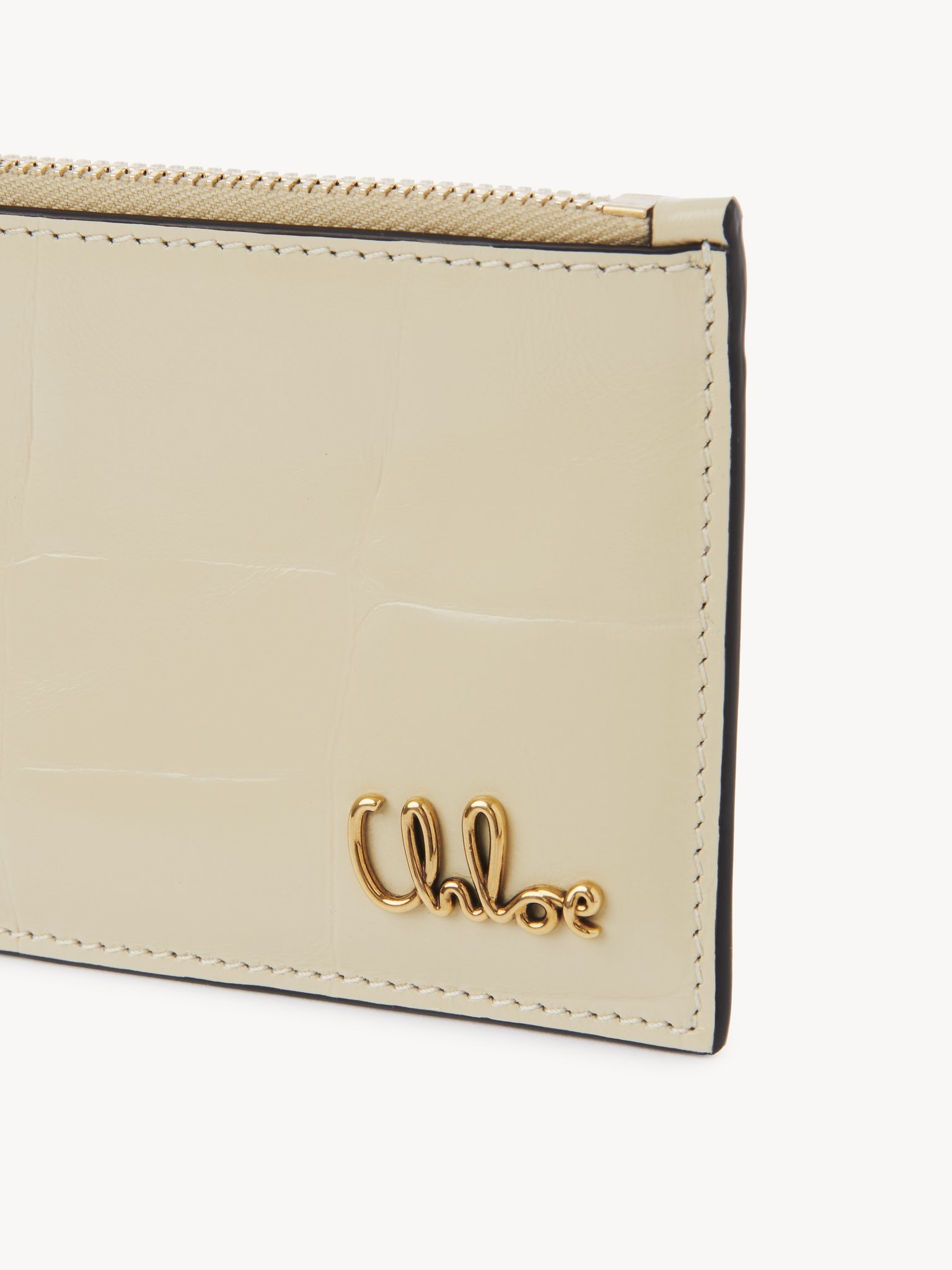 SMALL CHLOÉ ICONIC PURSE WITH CARD SLOTS IN CROCO-EFFECT LEATHER - 5