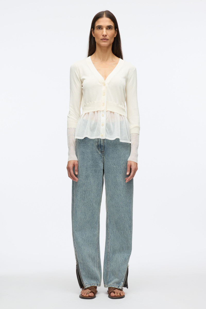 3.1 Phillip Lim Gauze Peplum Double Layer Cardigan outlook