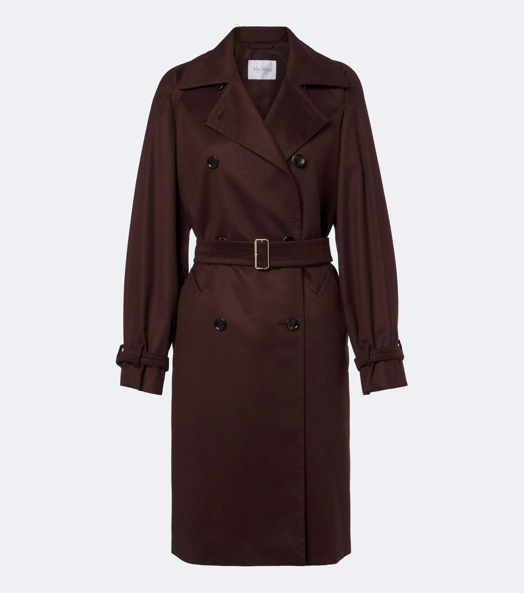 Double-breasted cashmere trench coat - 1