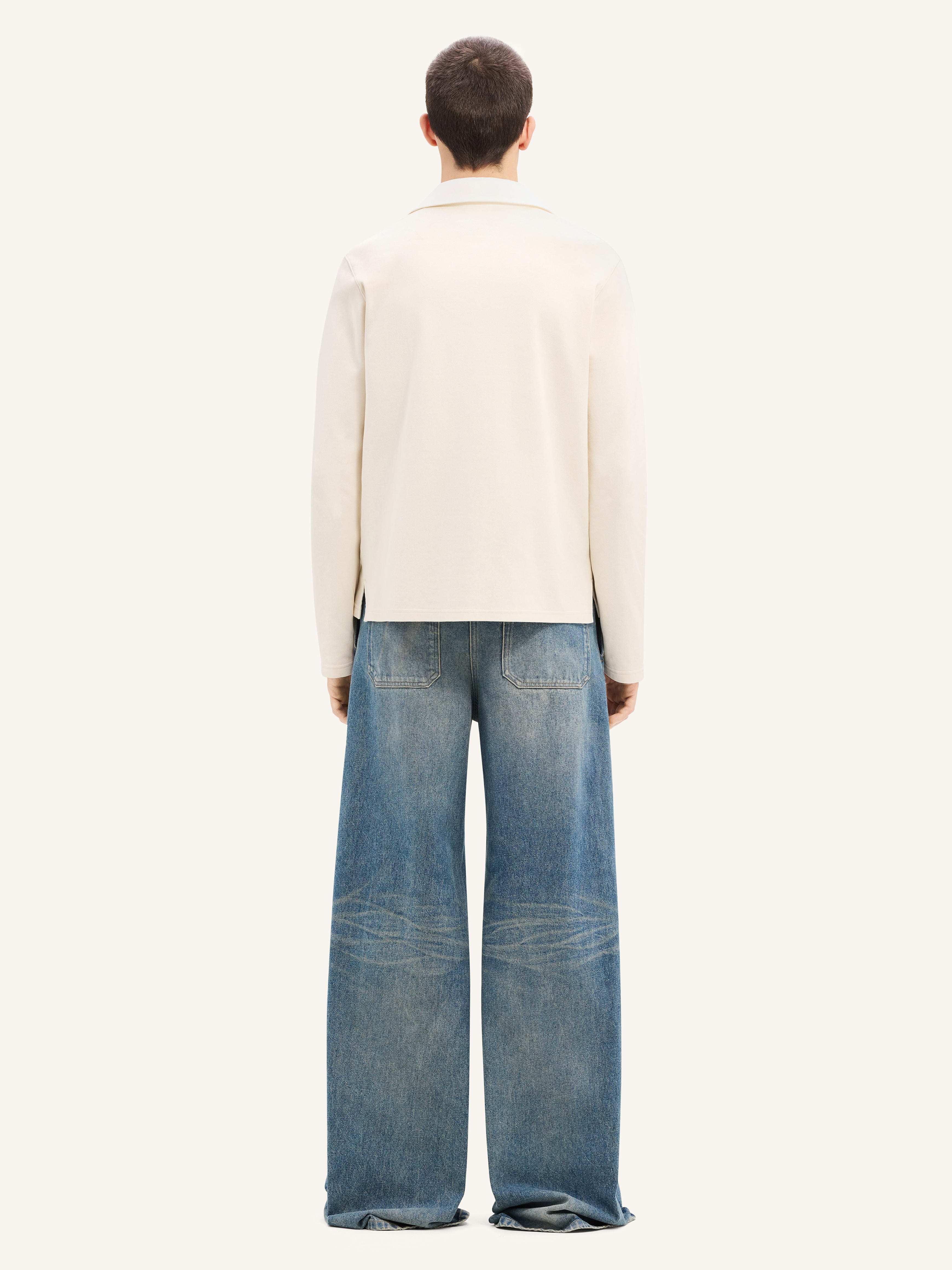 ONE POCKET DENIM BAGGY PANTS - 4