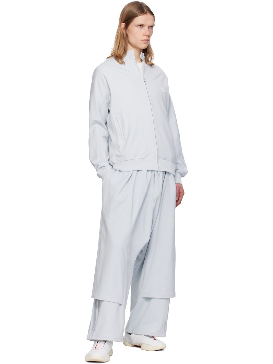 Gray 3-Stripes Openhem TP Sweatpants - 4