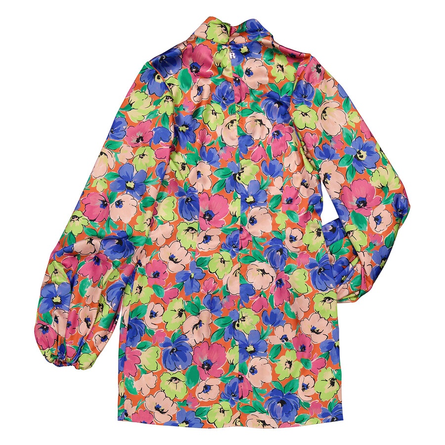Rotate Ladies Necatrine Comb Floral Print Puff-Sleeve Dress - 2