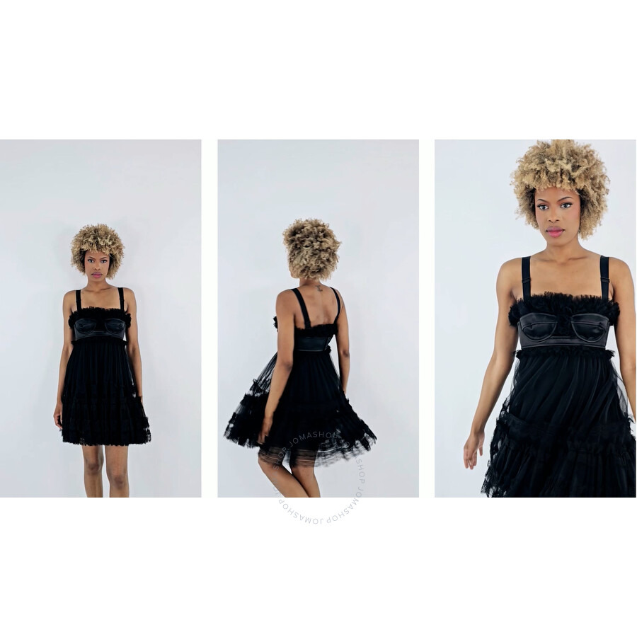Burberry Ladies Black Tulle Corset Mini Dress - 3