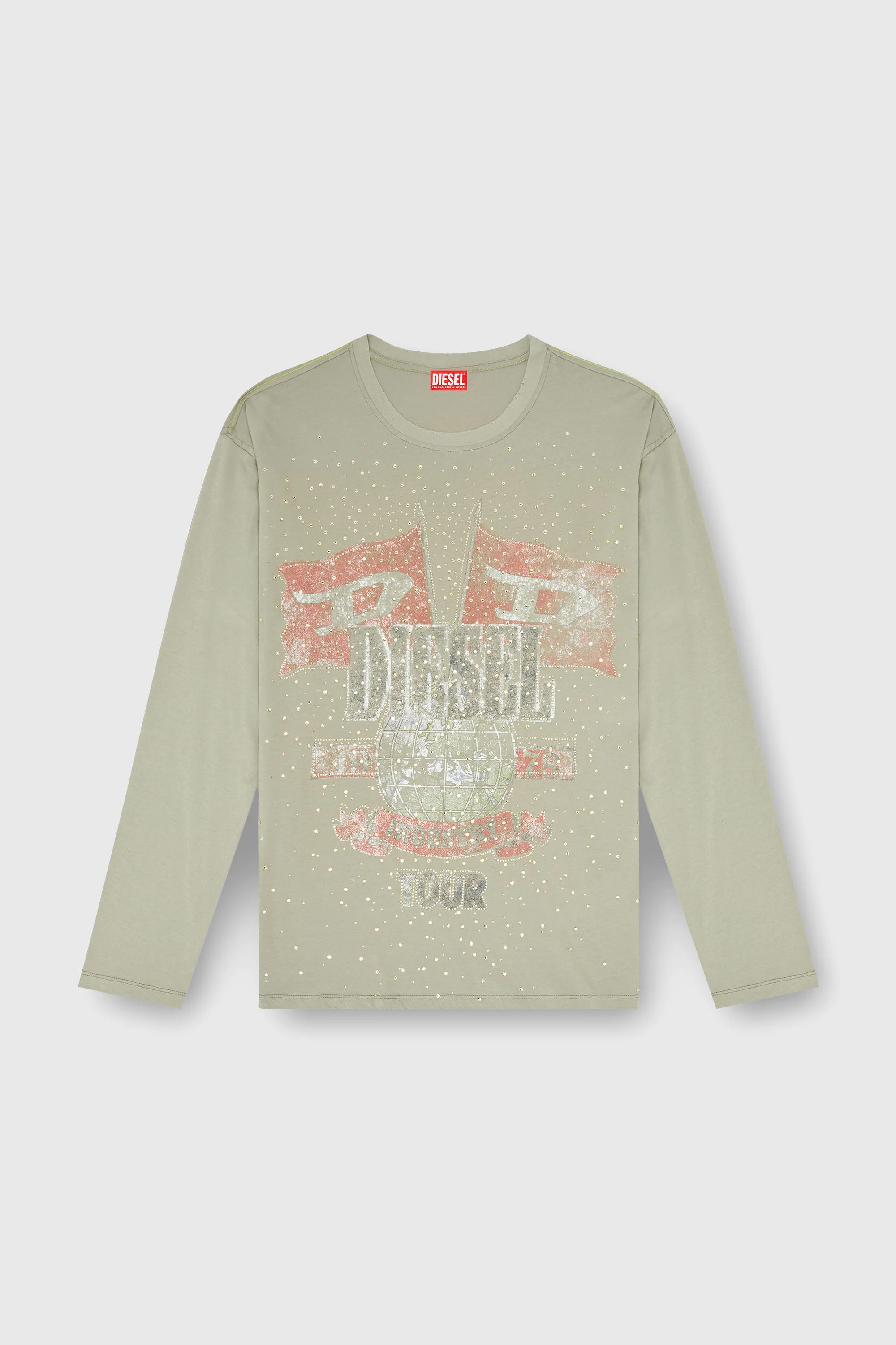 LONG-SLEEVE T-SHIRT WITH CONCERT GRAPHICS AND CRYSTALS - 1