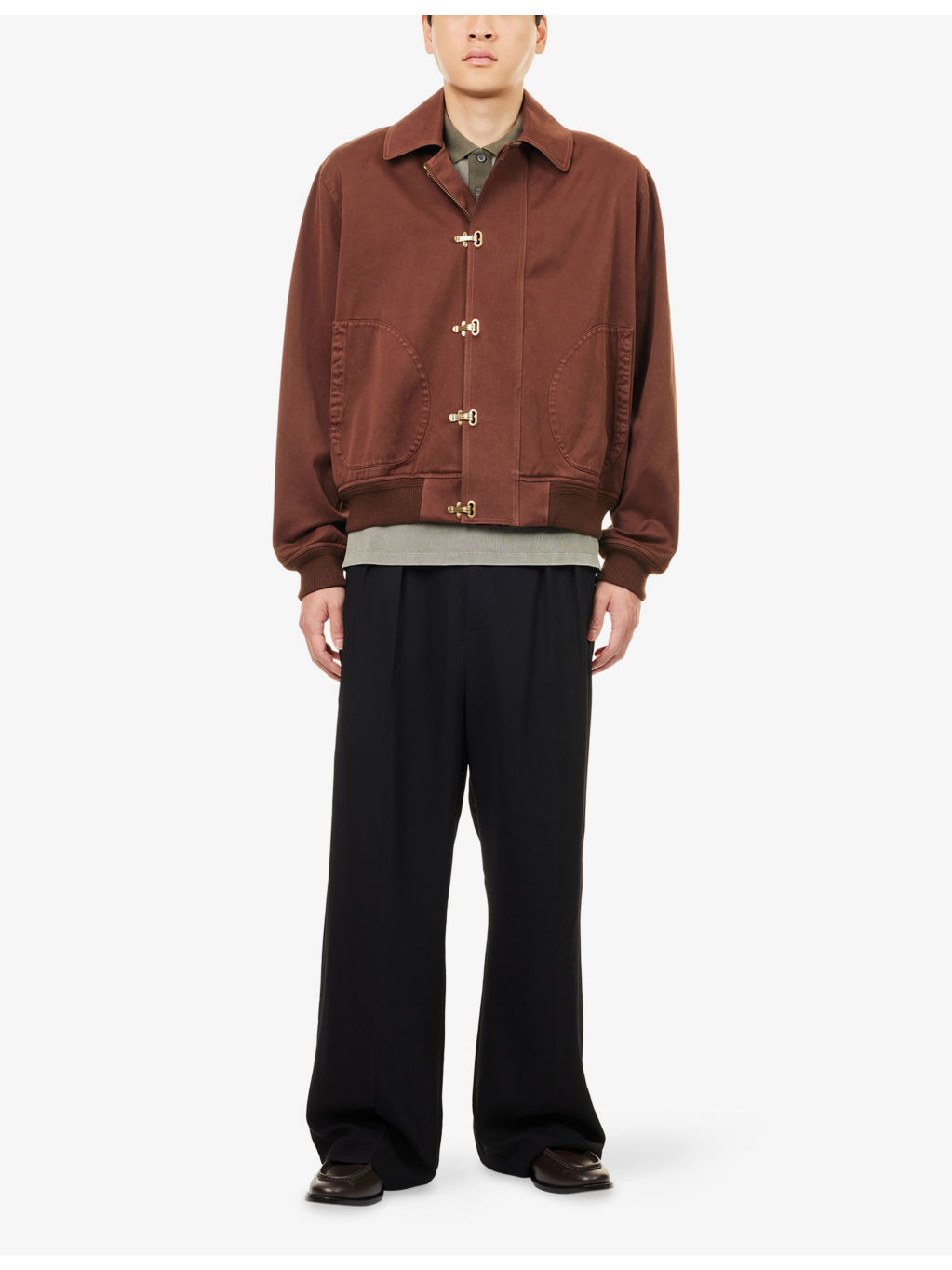 Patch-Pocket Long-Sleeve Cotton Jacket - 2