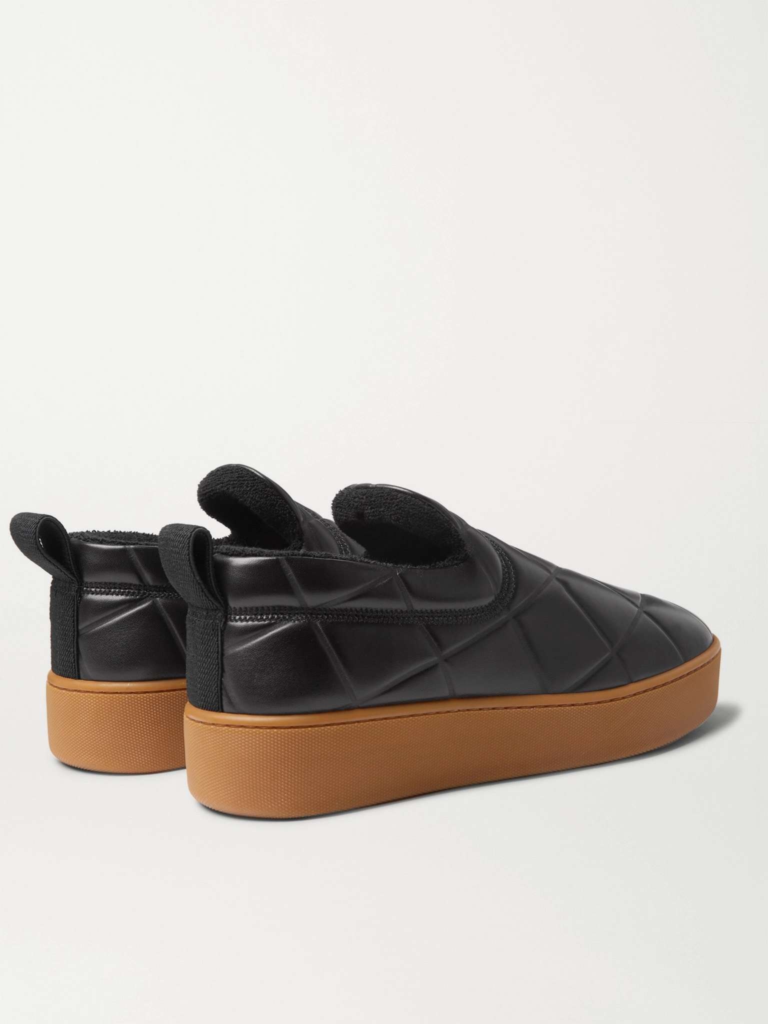 Debossed Leather Slip-On Sneakers - 5