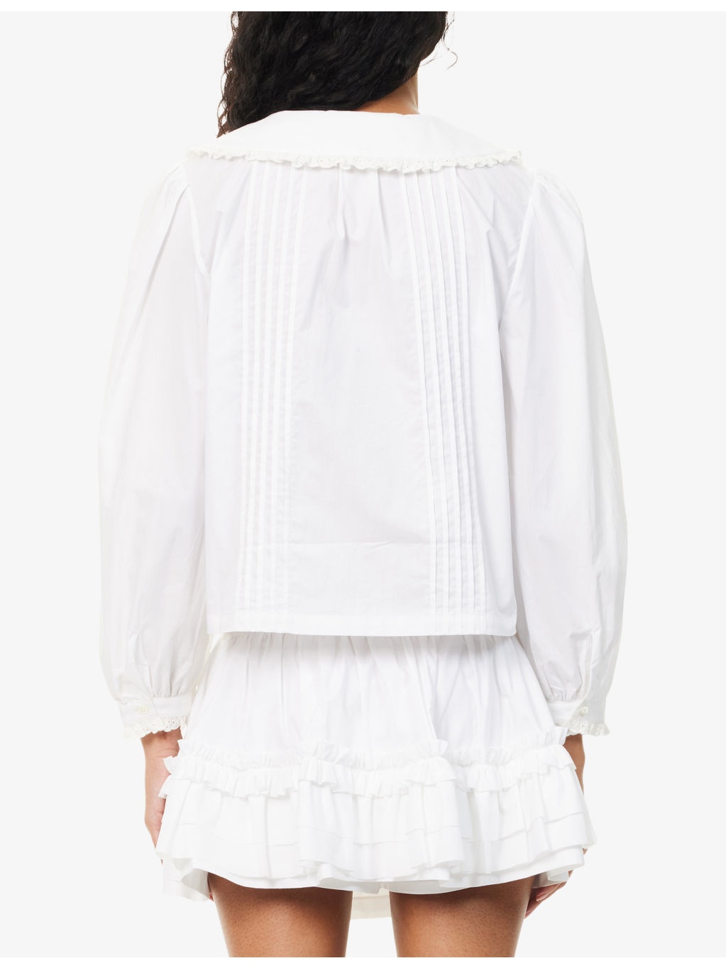 Crayon Broderie-Anglaise-Trim Cotton Shirt - 4