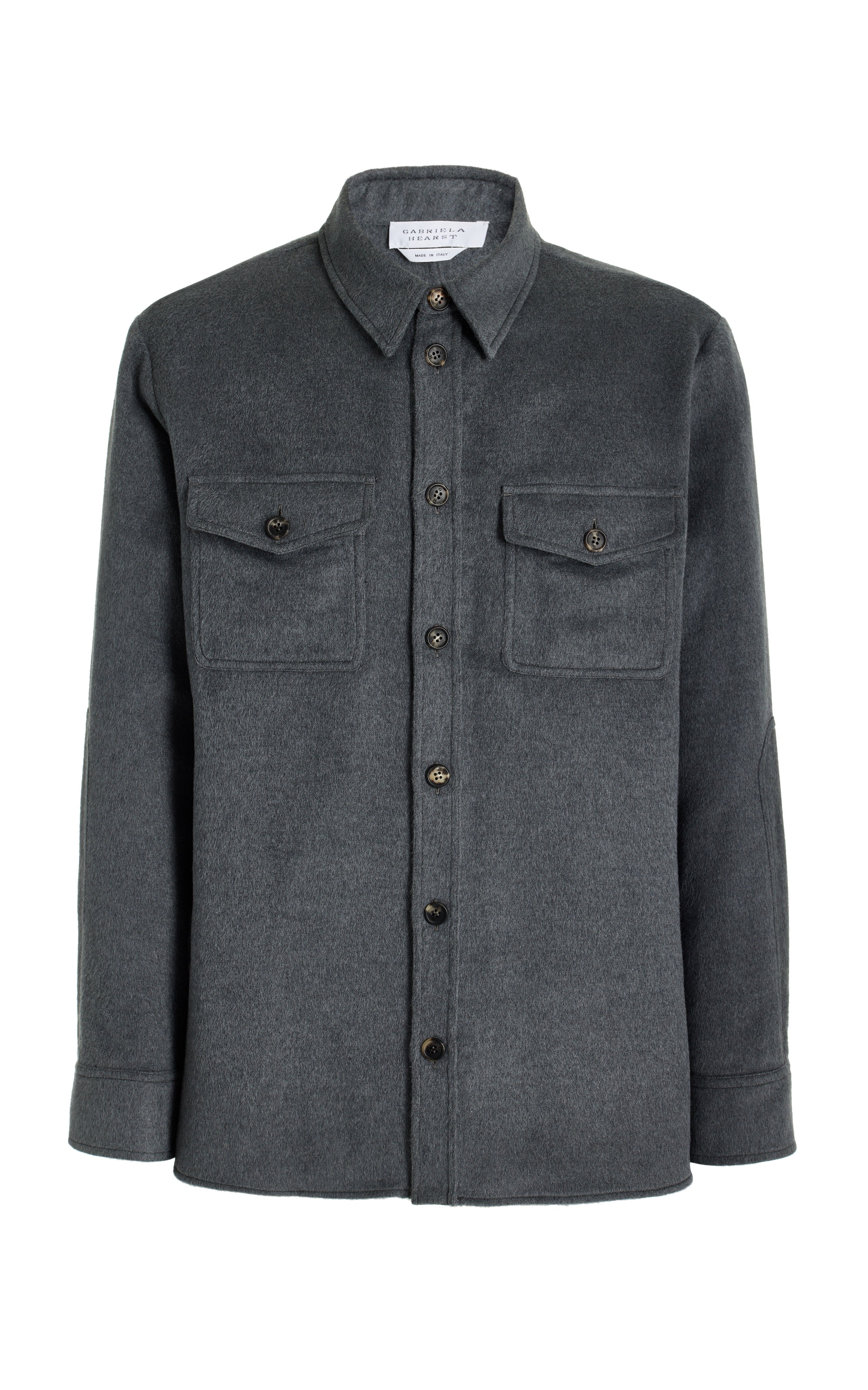 Lucas Overshirt in Dark Grey Melange Winter Silk - 1