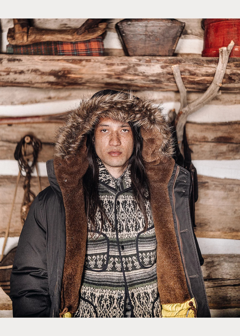 Faux-Fur-Trim Oilcloth Parka 7