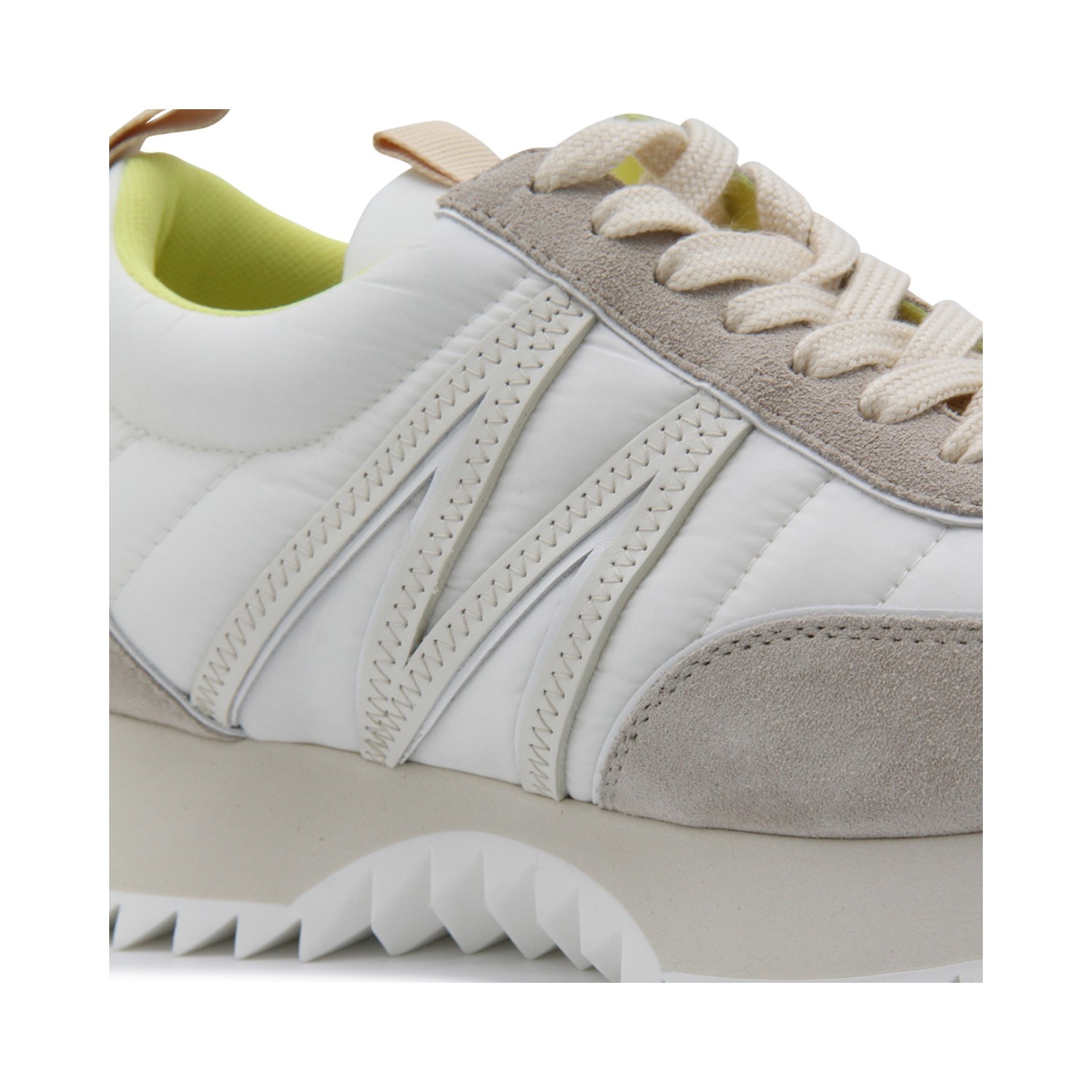 BEIGE AND WHITE PACEY LOW TOP SNEAKERS - 4