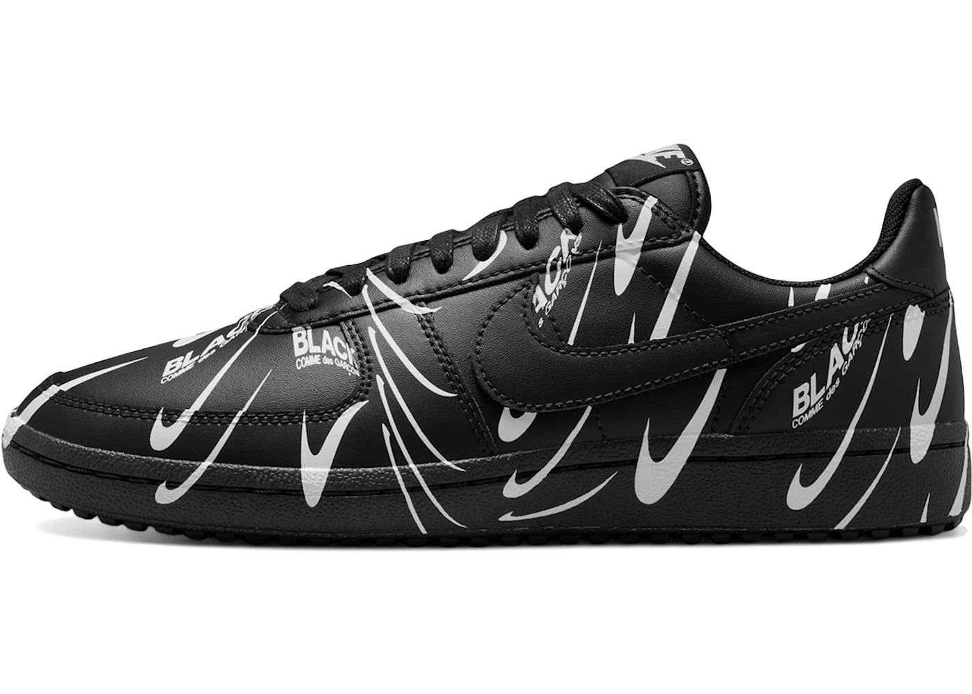 Nike Field General '82 BLACK Comme des Garçons Black White All-Over Print (Women's) - 2
