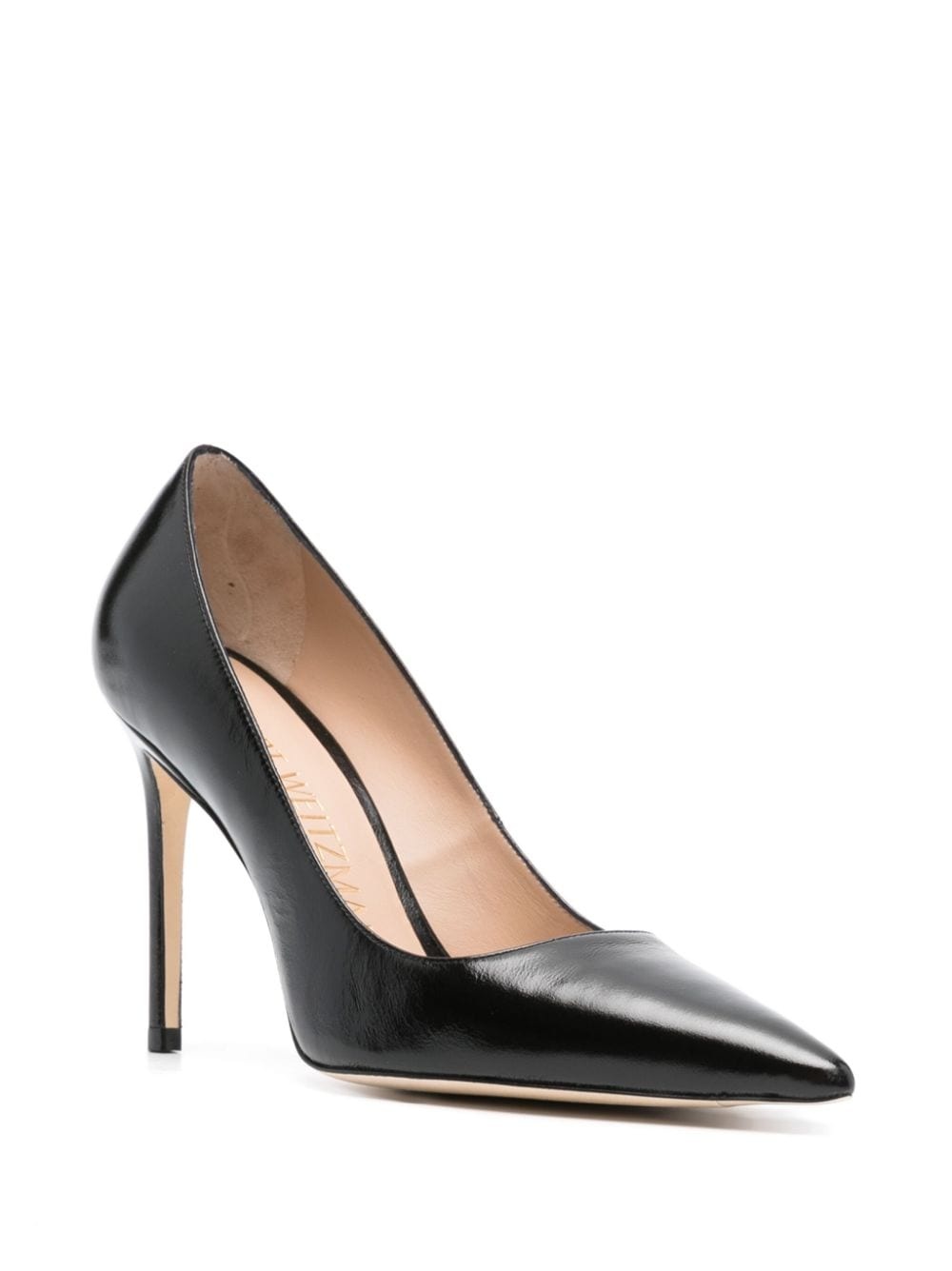 100mm pointed-toe leather pumps - 2