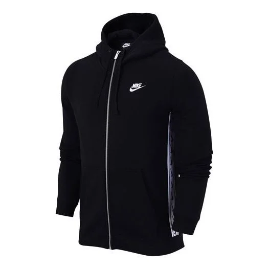 Nike Logo Fleece Stay Warm Casual Sports Hooded Jacket Black CV4586-010 - 1