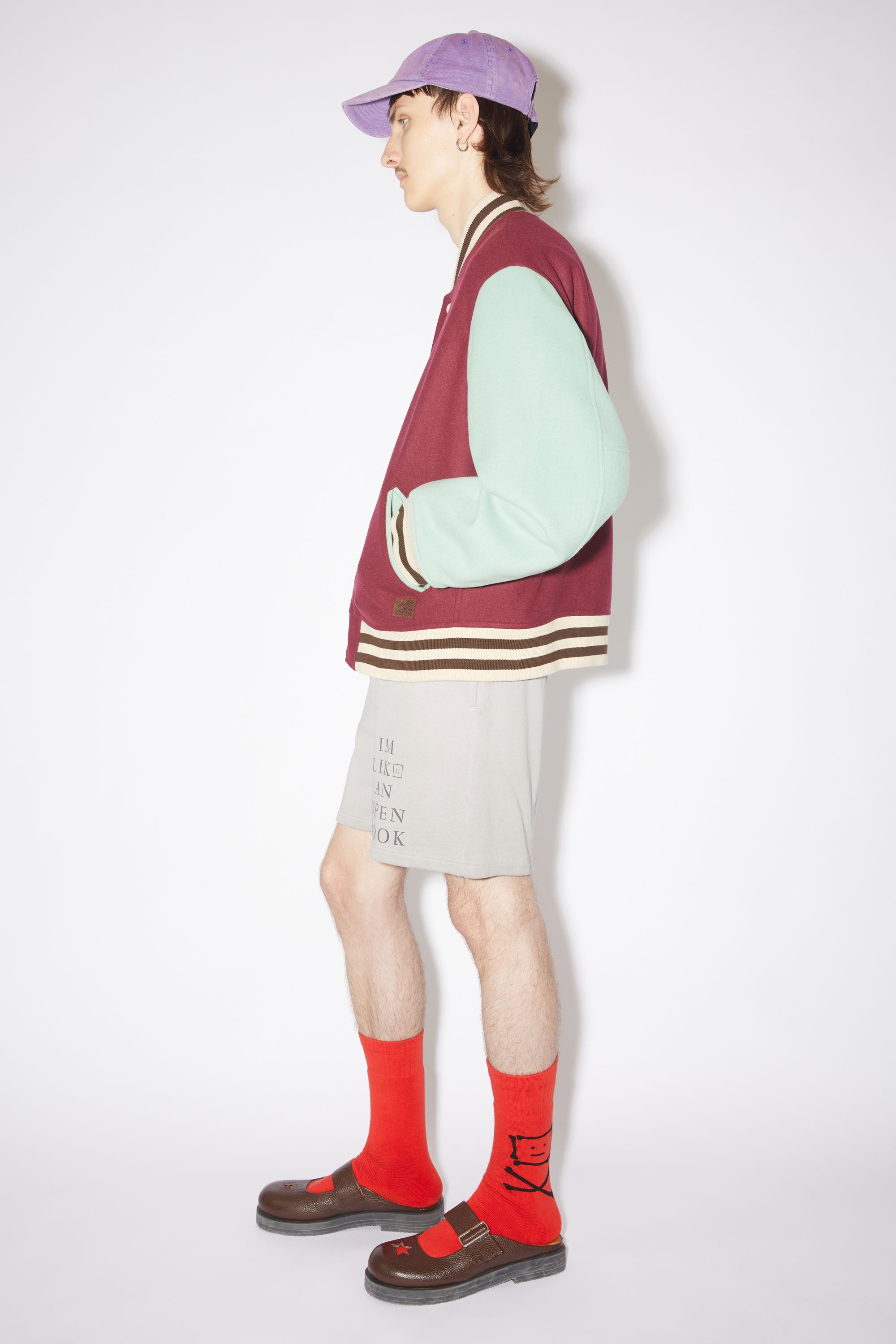 Wool blend jacket - Wine red - 4