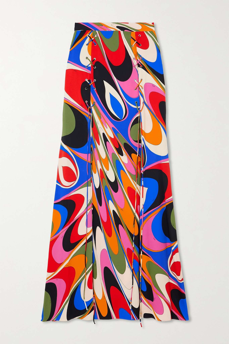 Printed crepe maxi skirt 1