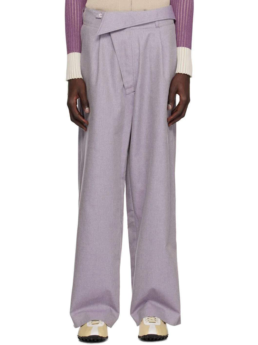 Purple Navin Wide Trousers - 1