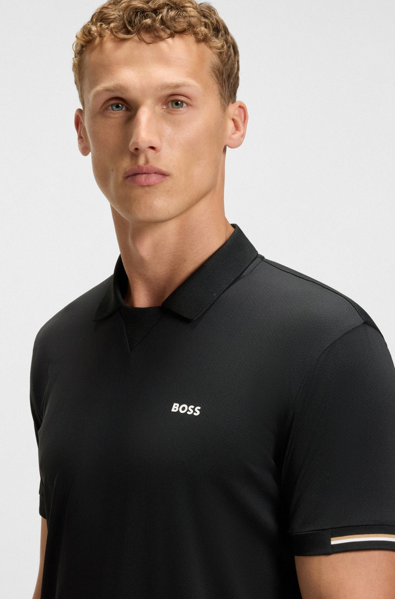 STRETCH-MESH POLO SHIRT WITH MODERN PLACKET 3