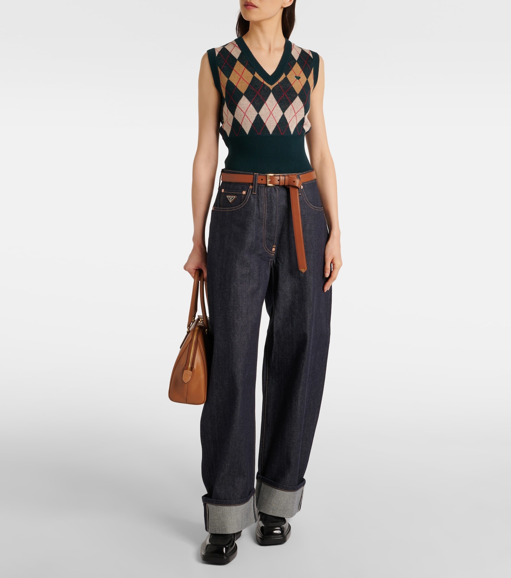 Argyle virgin wool sweater vest - 2