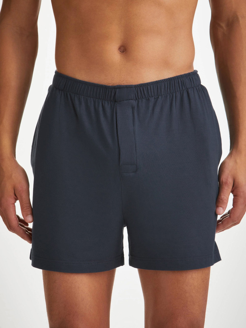 Men's Short Pajamas Basel Micro Modal Stretch Navy 6