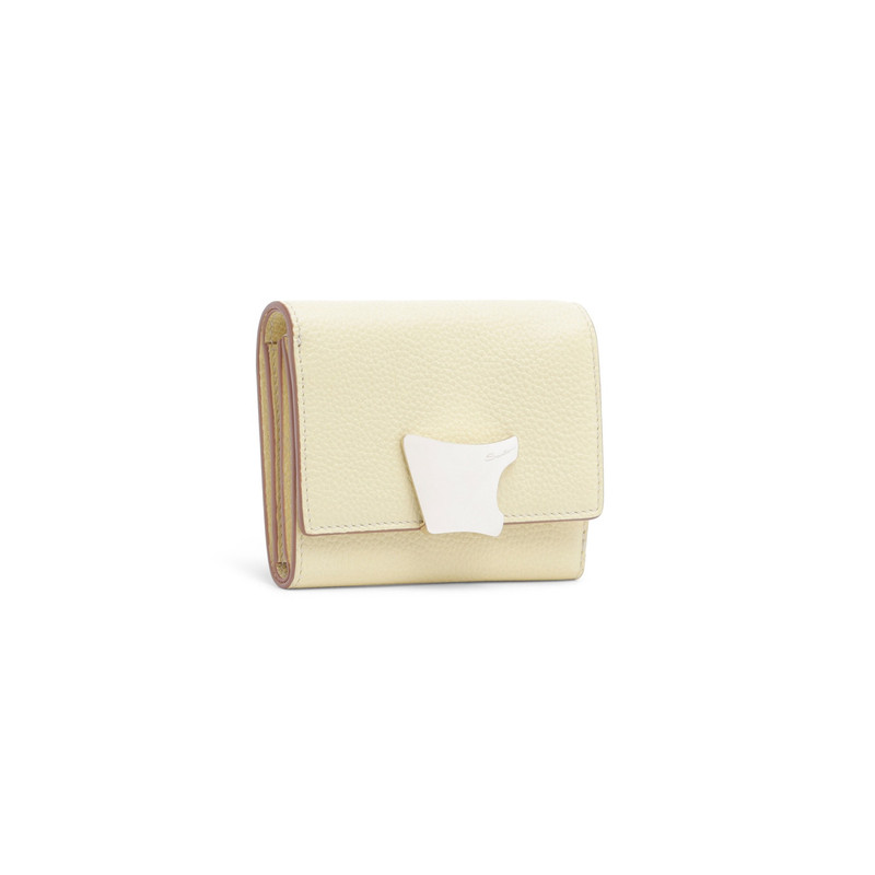 Yellow tumbled leather wallet with coin pocket 5