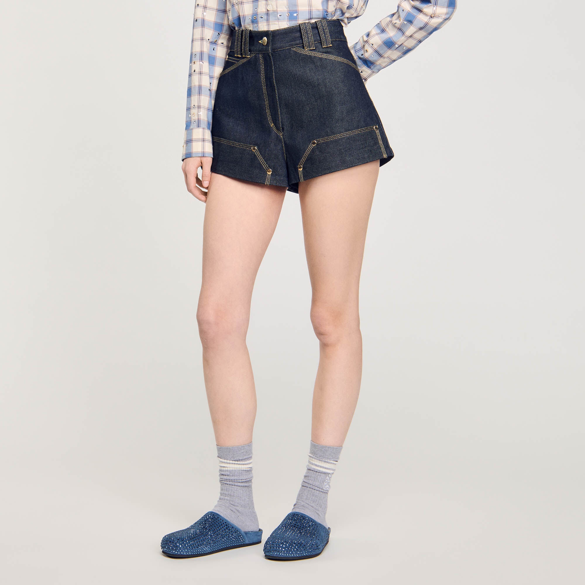 RAW DENIM SHORTS - 5