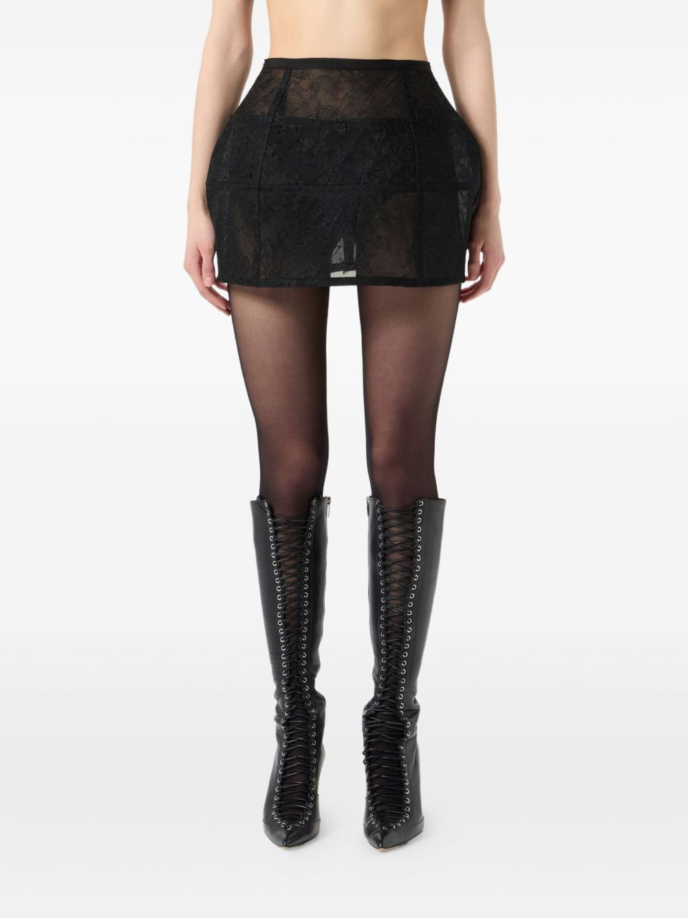 lace-panelled mini skirt - 3