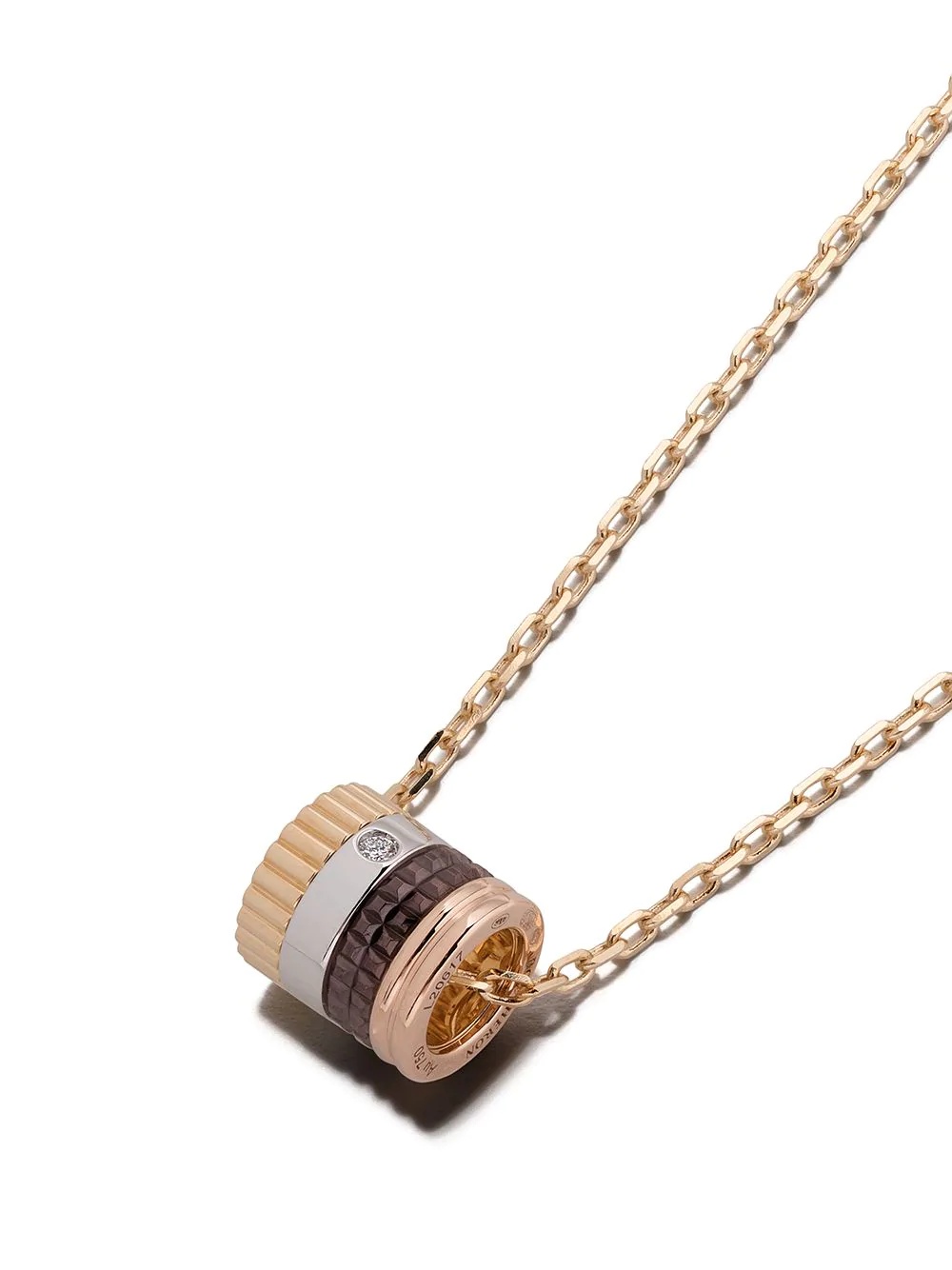 18kt white, yellow and rose gold Quatre Mini Ring pendant necklace - 3