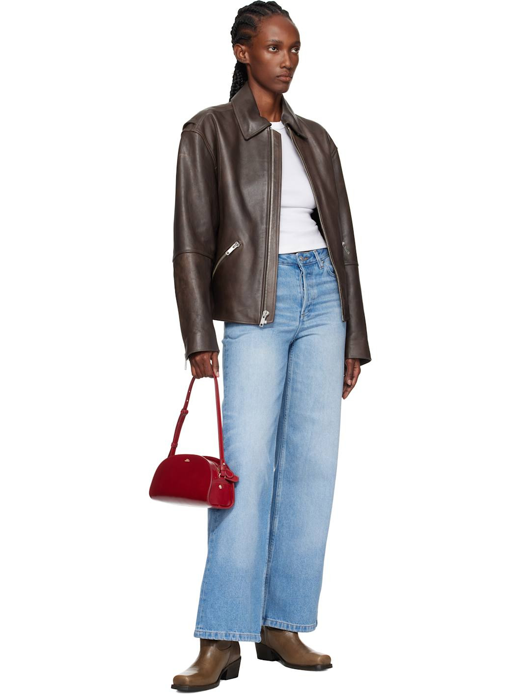 Red Demi-Lune Shoulder Bag - 4