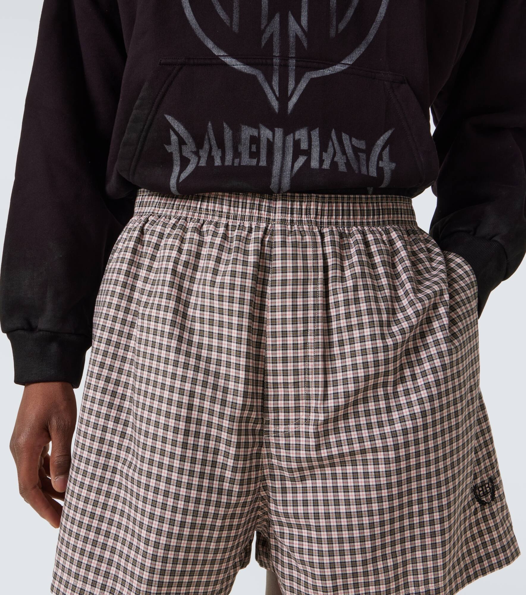 Checked cotton shorts - 5