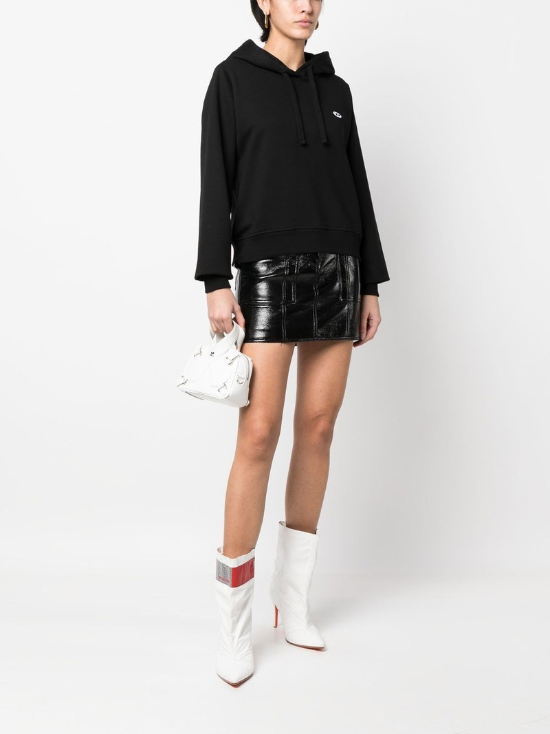 Diesel logo-patch drawstring hoodie outlook